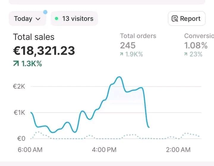 Shopify sales dashboard screenshot
